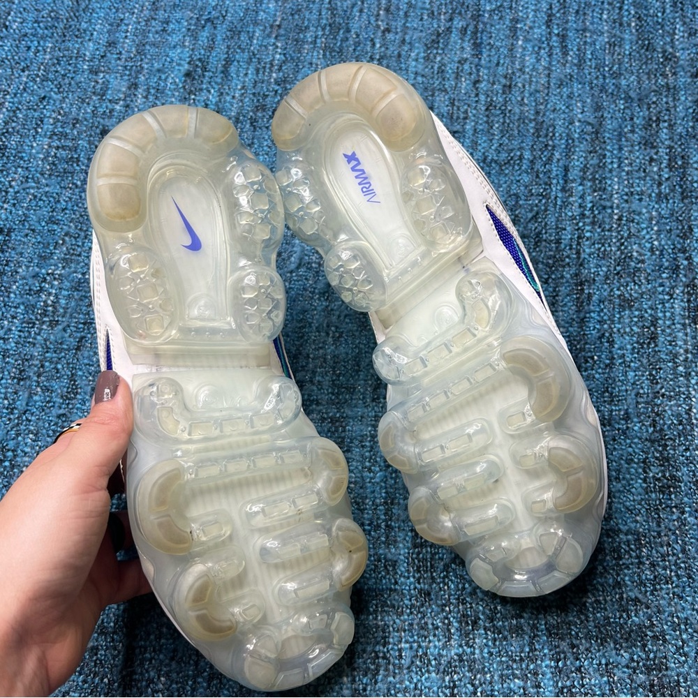 Nike Air VaporMax 97 GS Sneakers White Indigo Burst Hyper Jade Youth 5.5/Women 7 - Picture 8 of 9